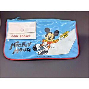 Vintage Walt Disney Mickey Mouse Purse Wallet Coins Pencil Bag.